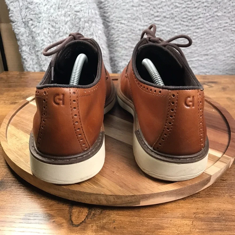 Cole‎ Haan Go To Plain Toe Oxford Mens 10.5M British Tan Leather Derby Shoes